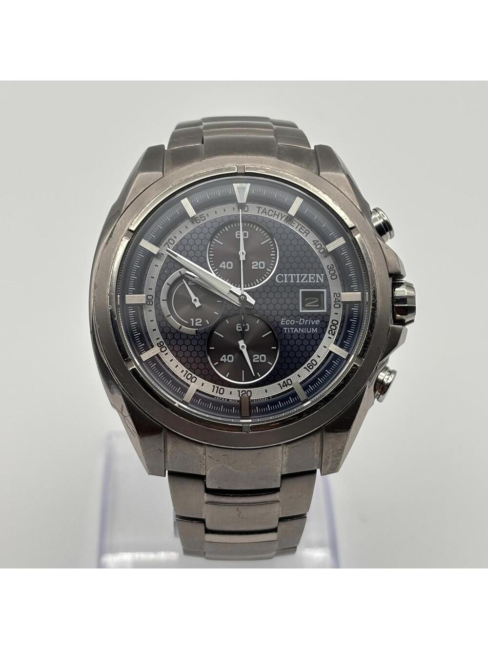 Citizen Eco-Drive Titanium Chronograph Blue Dial 44mm Watch w/ Sapphire Crystal